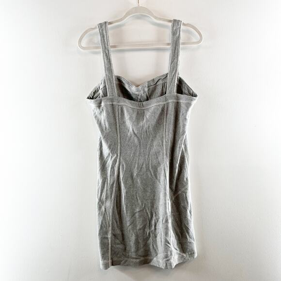 Anthropologie Sleeveless Contrast Stitch Mini Tank Dress Light Gray XL - Picture 8 of 8